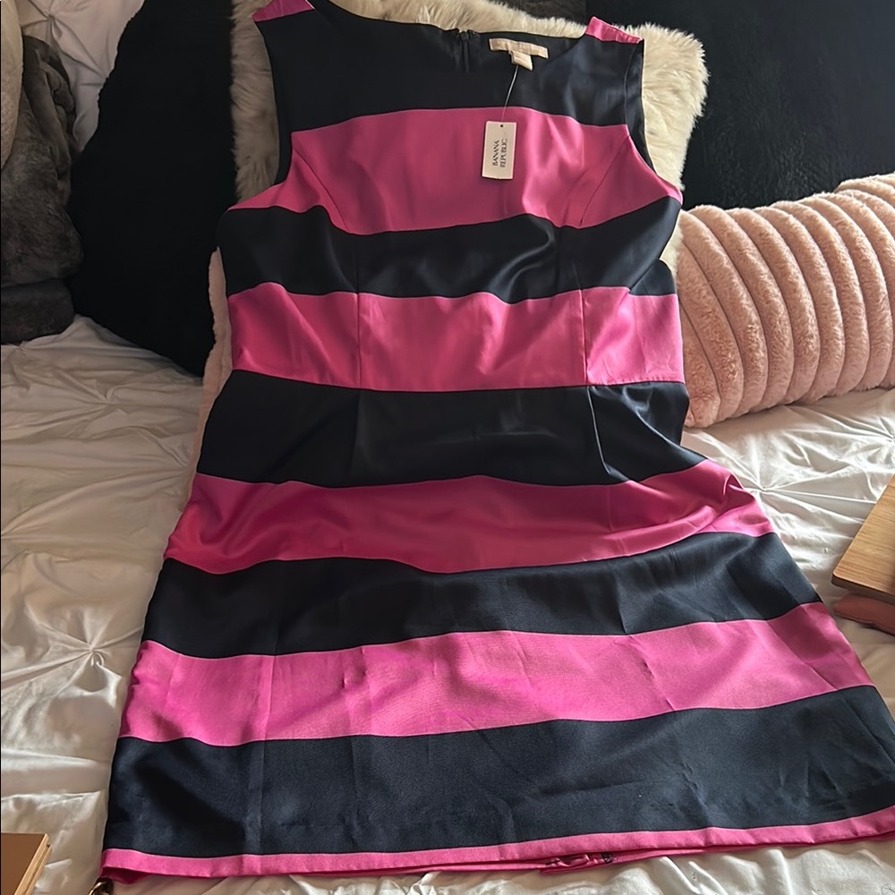 Pink and Black Striped Dress